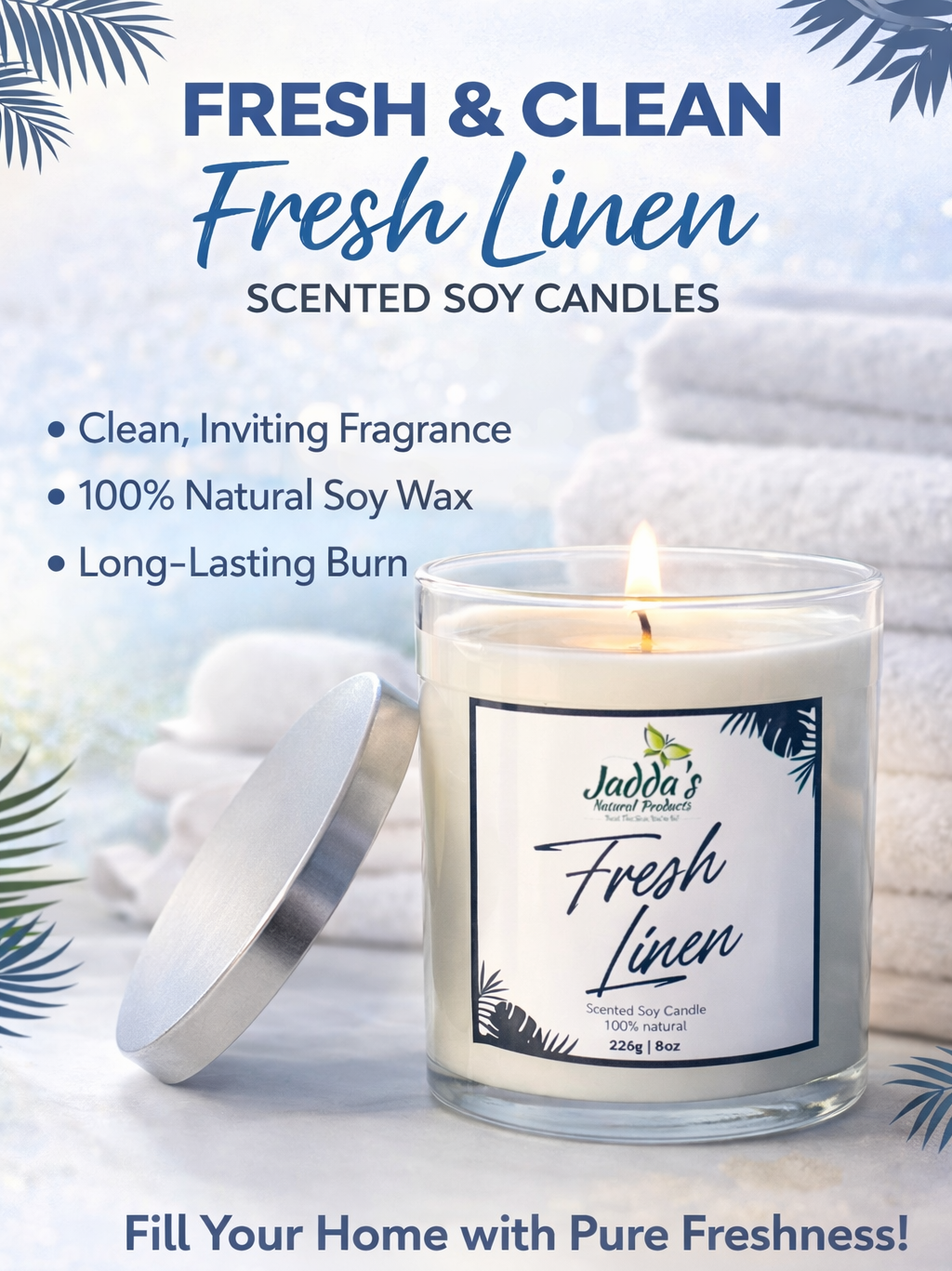 Fresh Linen SCENTED SOY CANDLES
