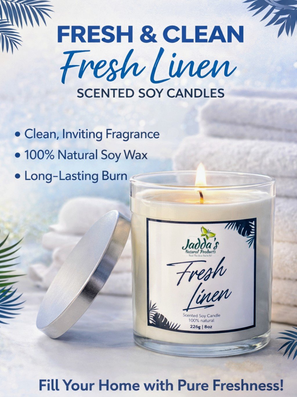 Fresh Linen SCENTED SOY CANDLES