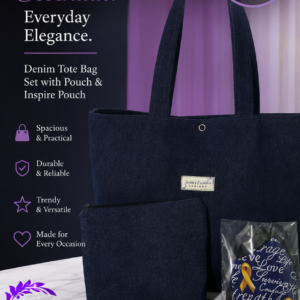 Denim Tote Bag Set with Pouch & Inspire Pouch