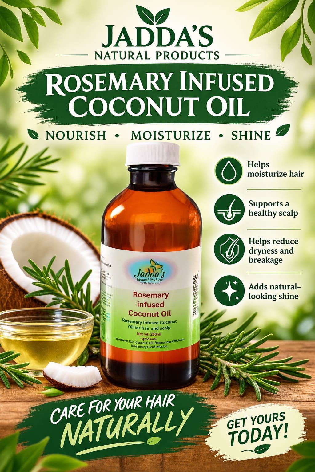 Rosemary Infused Coconut Oil